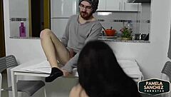 Striptease and Fucking on Table with Jesus Sanchez and Pamela Sanchez