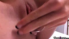 Blonde masturbates live on webcam for viewers