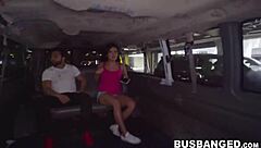Amateur busty babe gets drilled in the backseat with a big cock