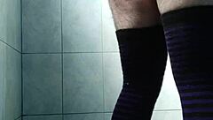 I STROKE my cock while wearing stockings