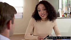 Blowjob and deepthroat action with a super skinny girl