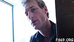 Sweet babe sucks and rides massive cock in bedroom