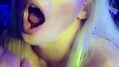 Blonde milf worships step brother's cock