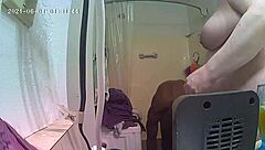 Passionate interracial bathing with Jylynn in shower