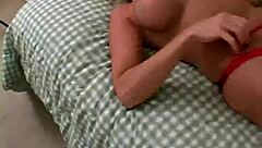 armani strips and jerks my cock before titty fucking it pov style, leading to a big cumshot