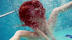 Nina Mohnatka smokes hotly by the pool!