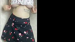 Shy Brunette Shows Big Tits On Camera