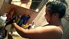 Sarah Rosa Washing Her Sexy Panties In Lingerie Fetish Scene With Big Tits And Ass