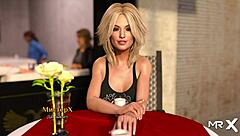 Having lunch with a pretty girl in game story 8