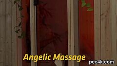 glamorous doll bursts warm urine from slim hole