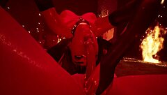 Busty Cartoon Girl rides a Big Ass Succubus