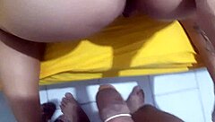 The hot brunette prostitute moans intensely from the giant cock