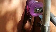 Devska says, Watch me fuck myself with this big dildo outdoors.