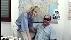 chatting about that intense threesome after work with blonde amateurs