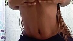 Amateur black girl enjoys solo play