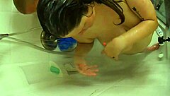 Hairy pussy and shower sex with a curvy wife