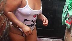 The pumpkin queen fucks with her panties to the side