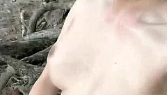 Hot Shemale Masturbates And Cums On Windy Beach