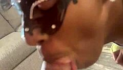 Slim Ebony Sucks Cock On Spinning Office Chair At Work. Cum Follows Hardcore Action.