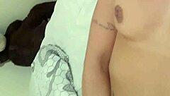 45yo MILF Stepmom Helps Stepson Jerk Off Huge Black Cock