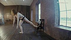 Russian teen rita flaunts big tight ass flexibility in nude yoga session