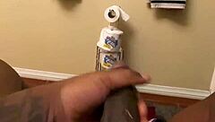 oh man, that big black cock moaning solo in the bathroom homemade session feels so intense