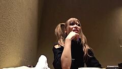 Cute party girl with slender body