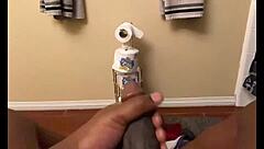 oh man, that big black cock moaning solo in the bathroom homemade session feels so intense