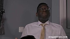 Watch Her Deepthroat That Massive Black Cock Bent Over!