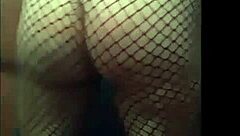 feeling intense pain from spanking in mesh stockings while masturbating with toys at home