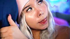 Why is this sexy blonde so eager to suck my hard cock on webcam?