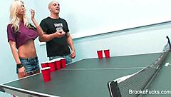 brooke banner swallows cum in beer pong orgy?
