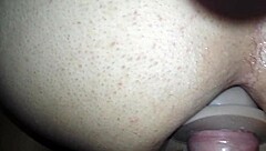 Is this travesti fucking my ass with a dildo? Amateur shemale anal assfucking