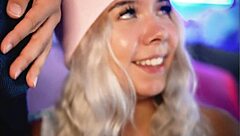 Why is this sexy blonde so eager to suck my hard cock on webcam?