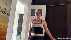 i watched my stepmom drain my big balls twice, making me cum hard each time