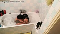 hidden cam catches slim teen in bathroom 😏