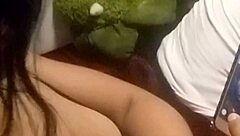 Neighbor Brunette Coed Fucks Guy with Strapon on Desk