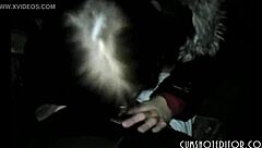 Suck that monster cock outdoors!