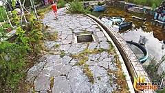 in this dtfdating video, a tattooed brunette milf gets fucked outdoors in doggy pov, deepthroating and taking a cumshot