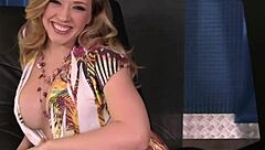 kagney linn karter shows her big tits while posing with dildo