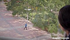 The boss bends over for intense anal sucking and fingering in doggystyle position.