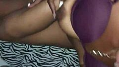 In a rough pov threesome, two ebony hood sluts lick and fuck each other intensely with black cocks involved.