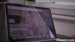 The boss bends over for intense anal sucking and fingering in doggystyle position.