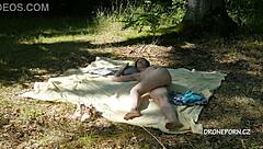 Naked Charlie Sunbathing on European Nude Beach in Hidden Spot