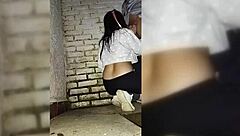 Intensely fucking petite girlfriend at holiday party to cuckold friend