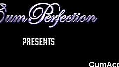 i see the hot kitten get a load on her face sucking all the jism pov bukkake blowjob blowbang