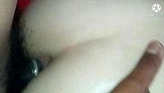 HD video of a hotwife's double penetration attempt with anal and cumshot