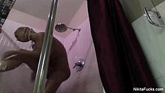 Nikita von james enjoys a relaxing shower
