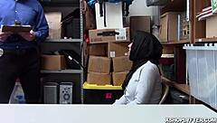 ella knox chats with lp officer at work