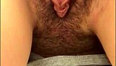 my pussy dripping as i get fingered and gaped close up clothes ripped cum dripping horny masturbation